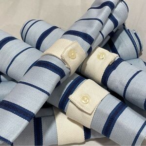 Williams Sonoma Set of 6 striped blue napkins
